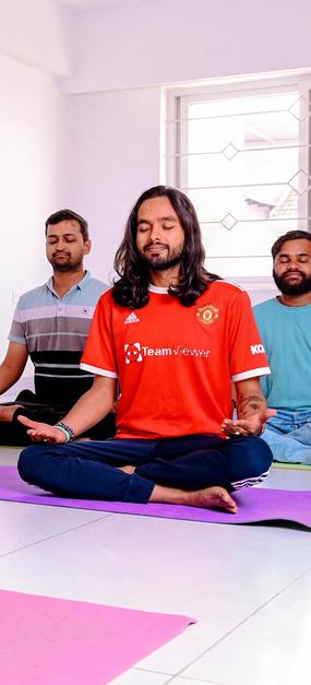 Meditation session during happiness program